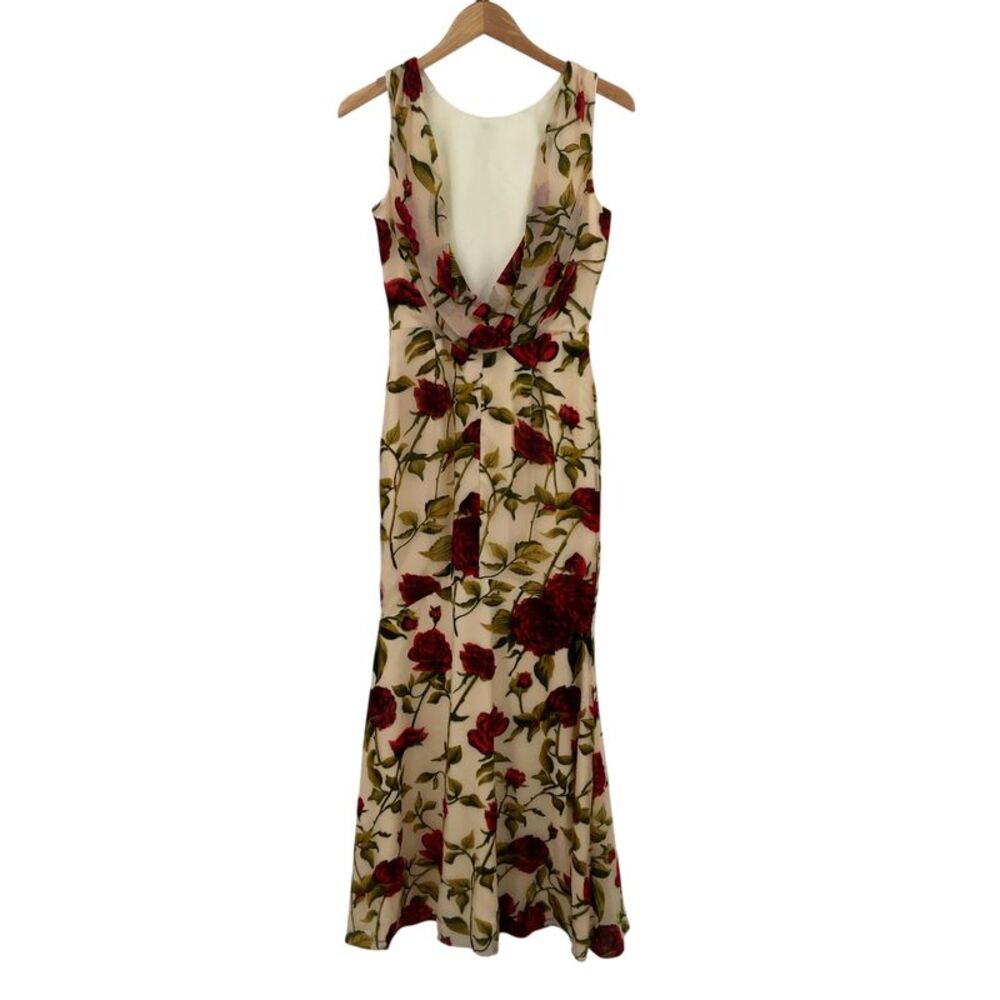 Dress The Population Anthropologie Cherilyn Floral Chiffon Gown Cream S - Picture 2 of 3